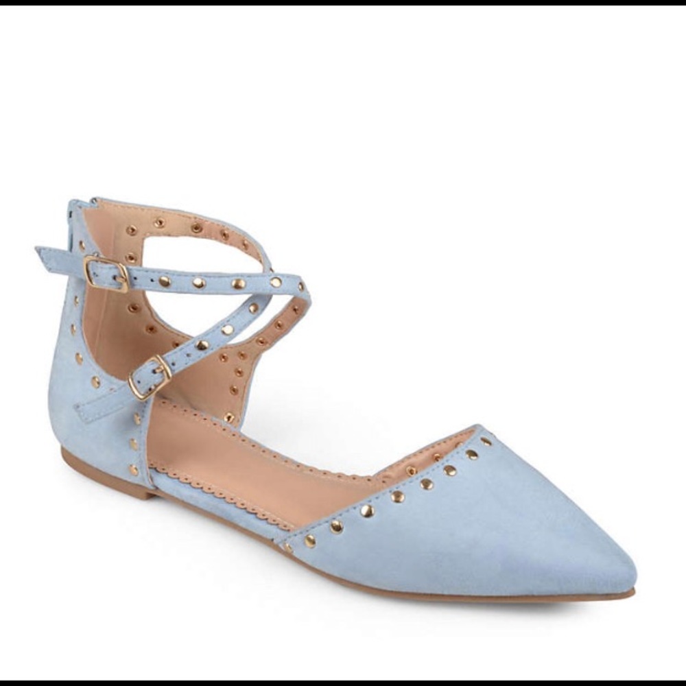 Liset light blue flat pointed toe dress shoes